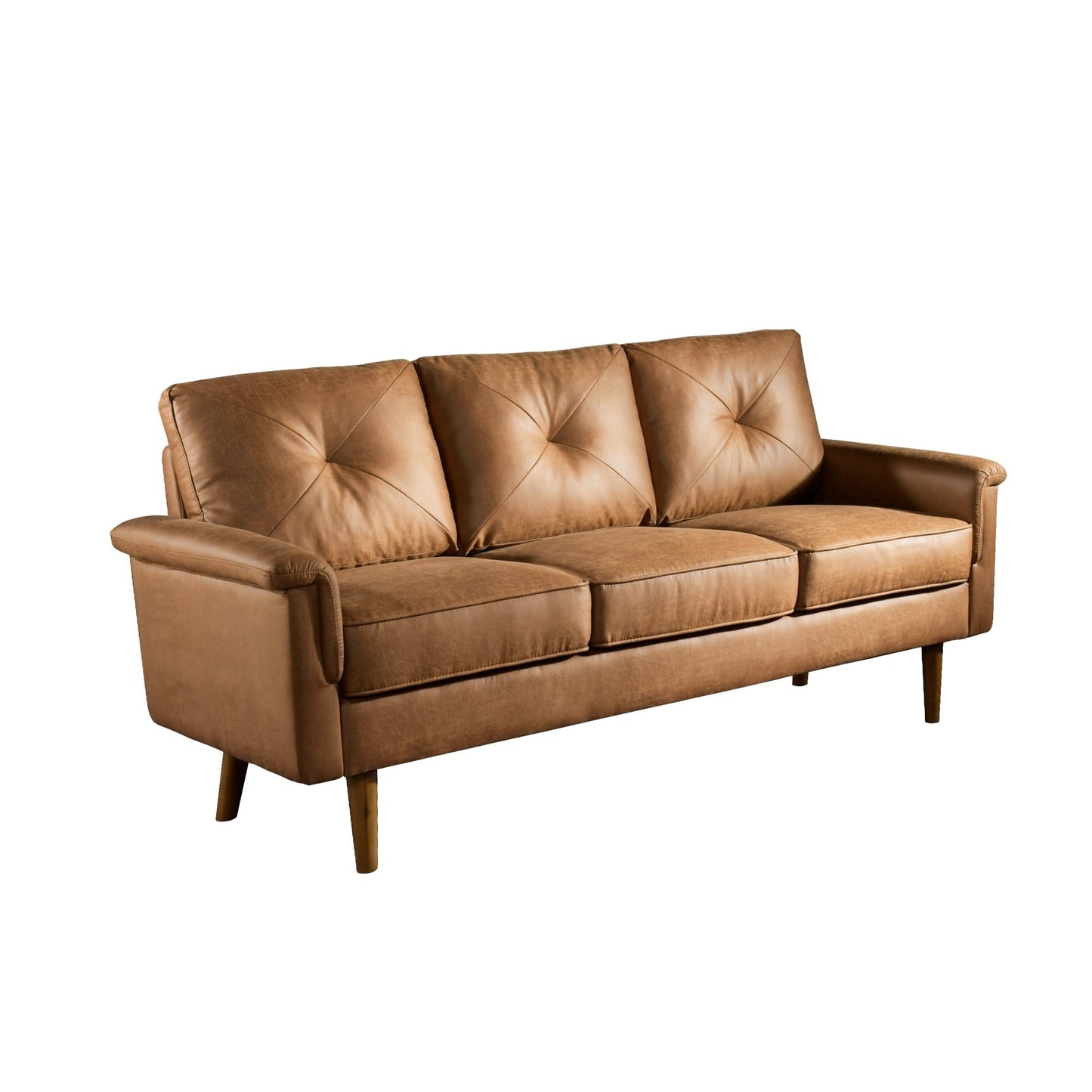 Canapé 3 places HOOOWOOO Mid-Century, recouvert de tissu, avec pieds en bois pour salon