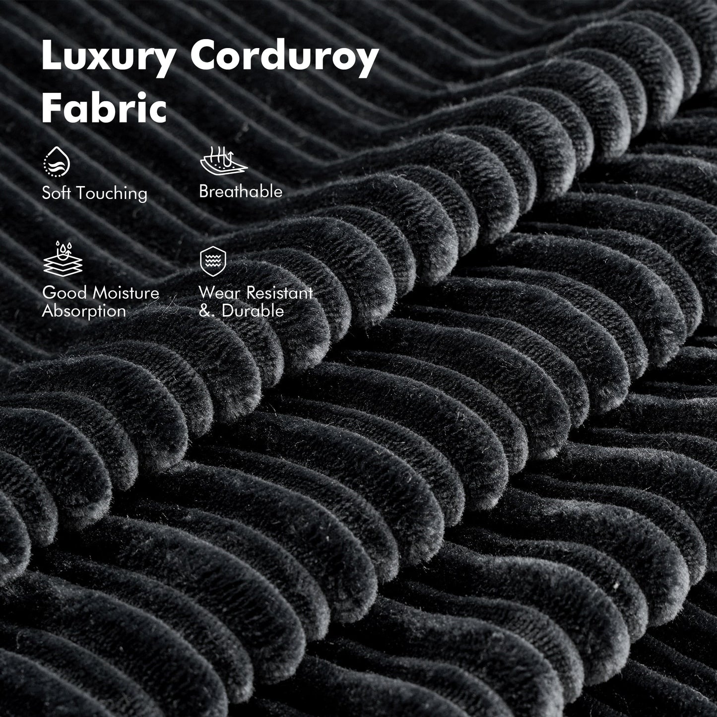Canapé-lit pliable en tissu corduroy moderne HOOOWOOO