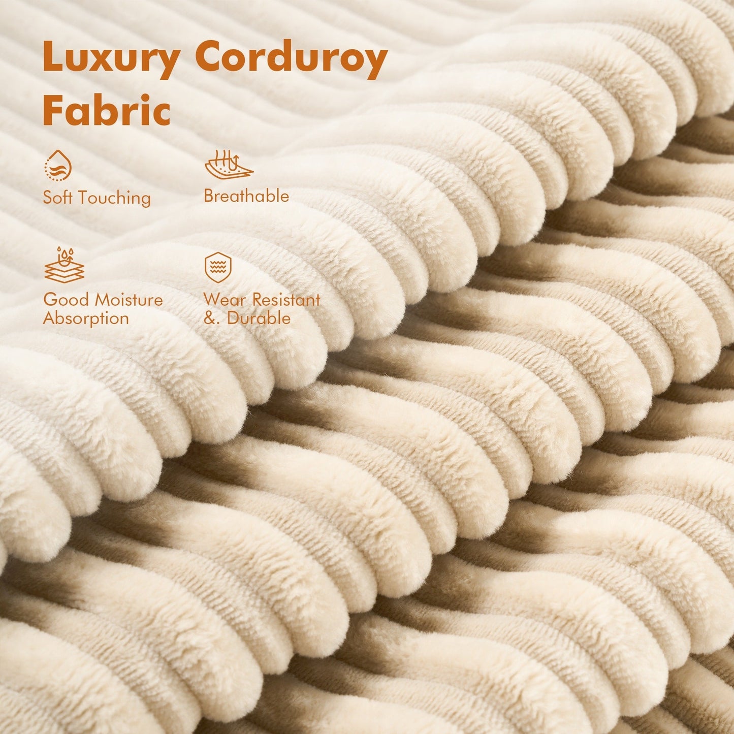 Canapé-lit pliable en tissu corduroy moderne HOOOWOOO