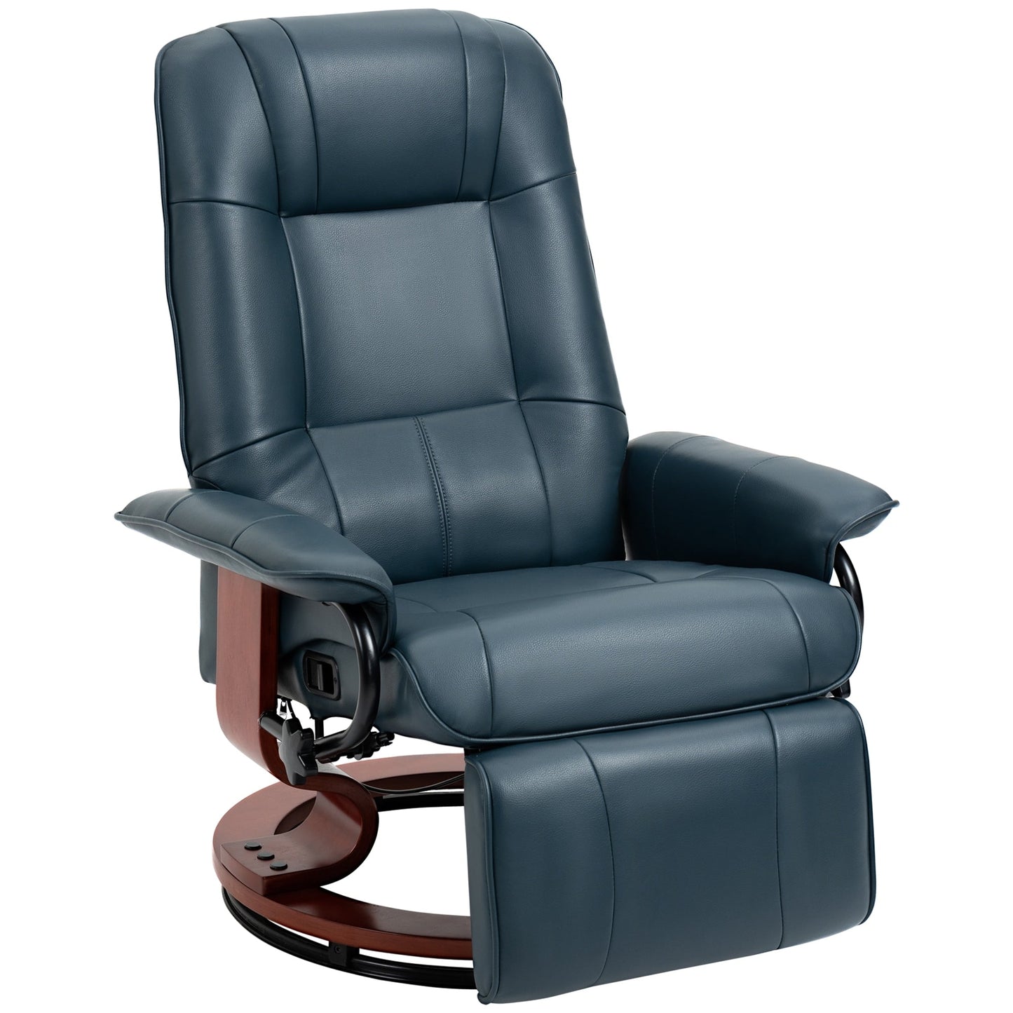 Fauteuil inclinable pivotant à base manuelle réglable en simili cuir avec repose-pieds confortable et relaxant de la marque HomCom