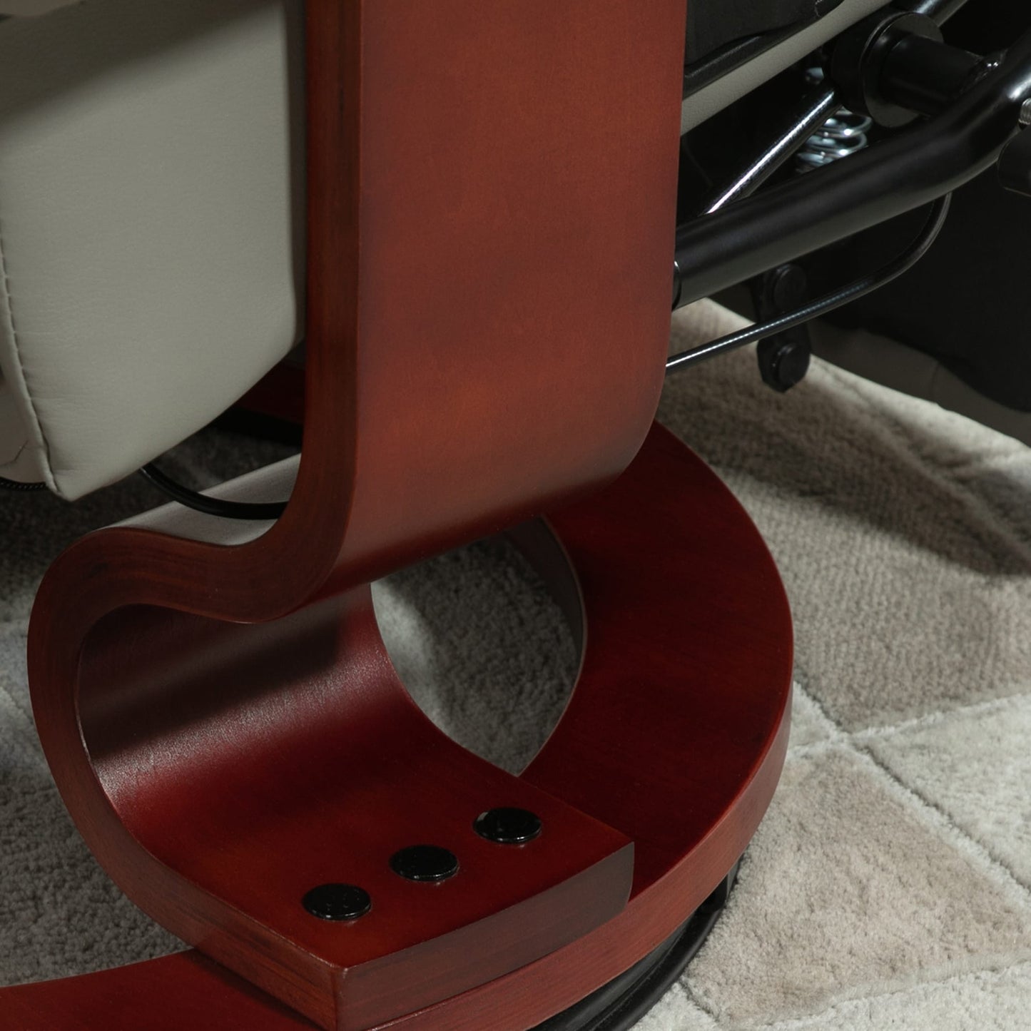 Fauteuil inclinable pivotant à base manuelle réglable en simili cuir avec repose-pieds confortable et relaxant de la marque HomCom