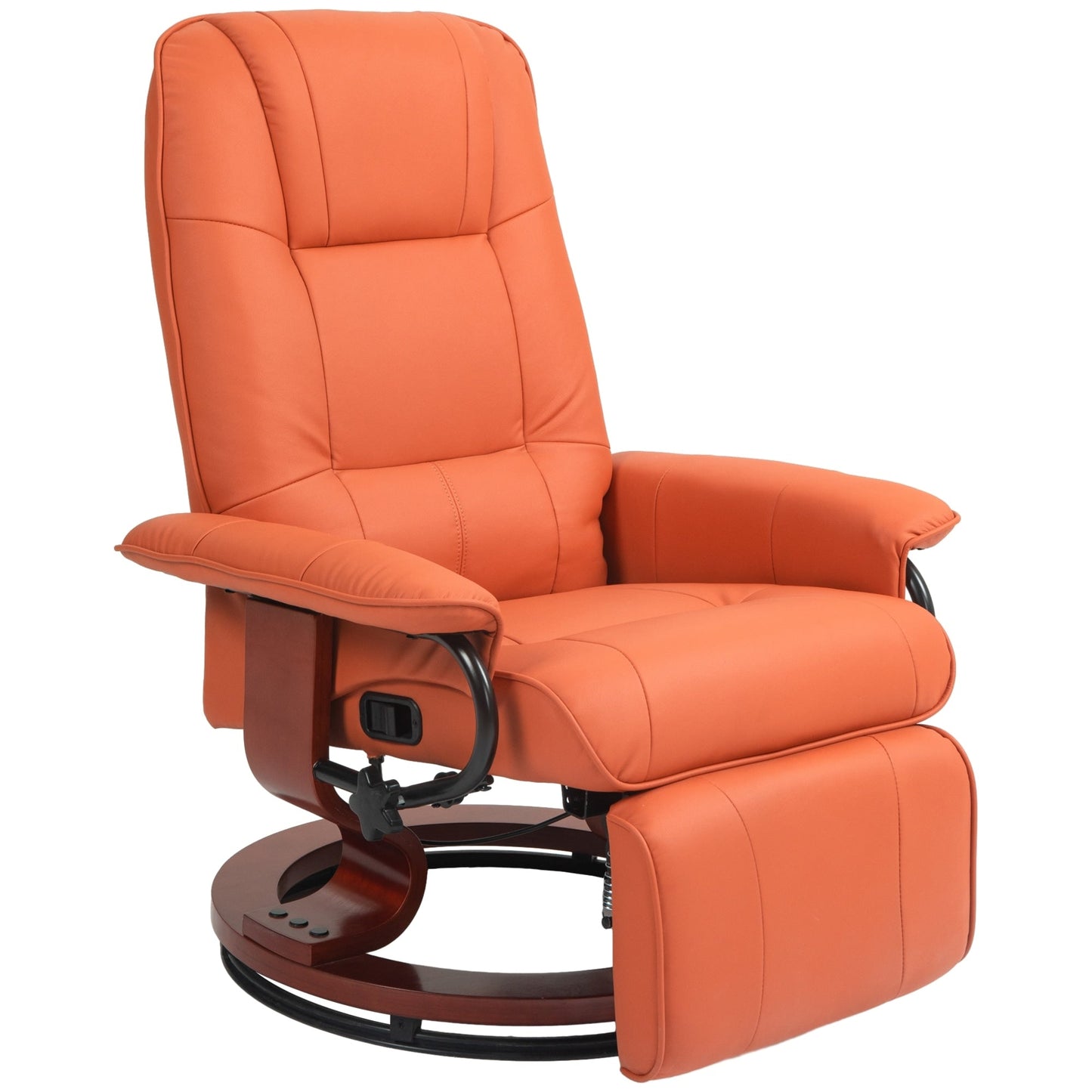 Fauteuil inclinable pivotant à base manuelle réglable en simili cuir avec repose-pieds confortable et relaxant de la marque HomCom