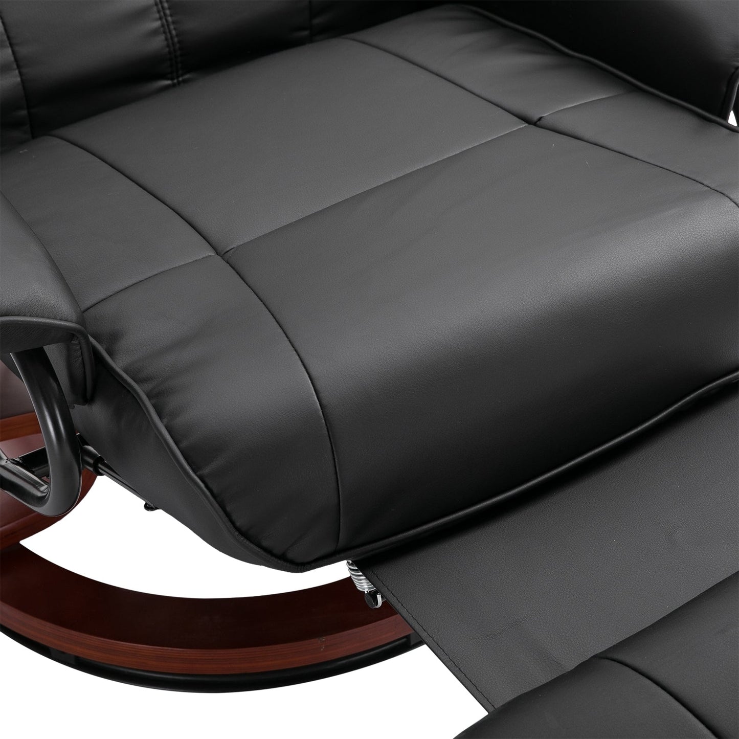 Fauteuil inclinable pivotant à base manuelle réglable en simili cuir avec repose-pieds confortable et relaxant de la marque HomCom