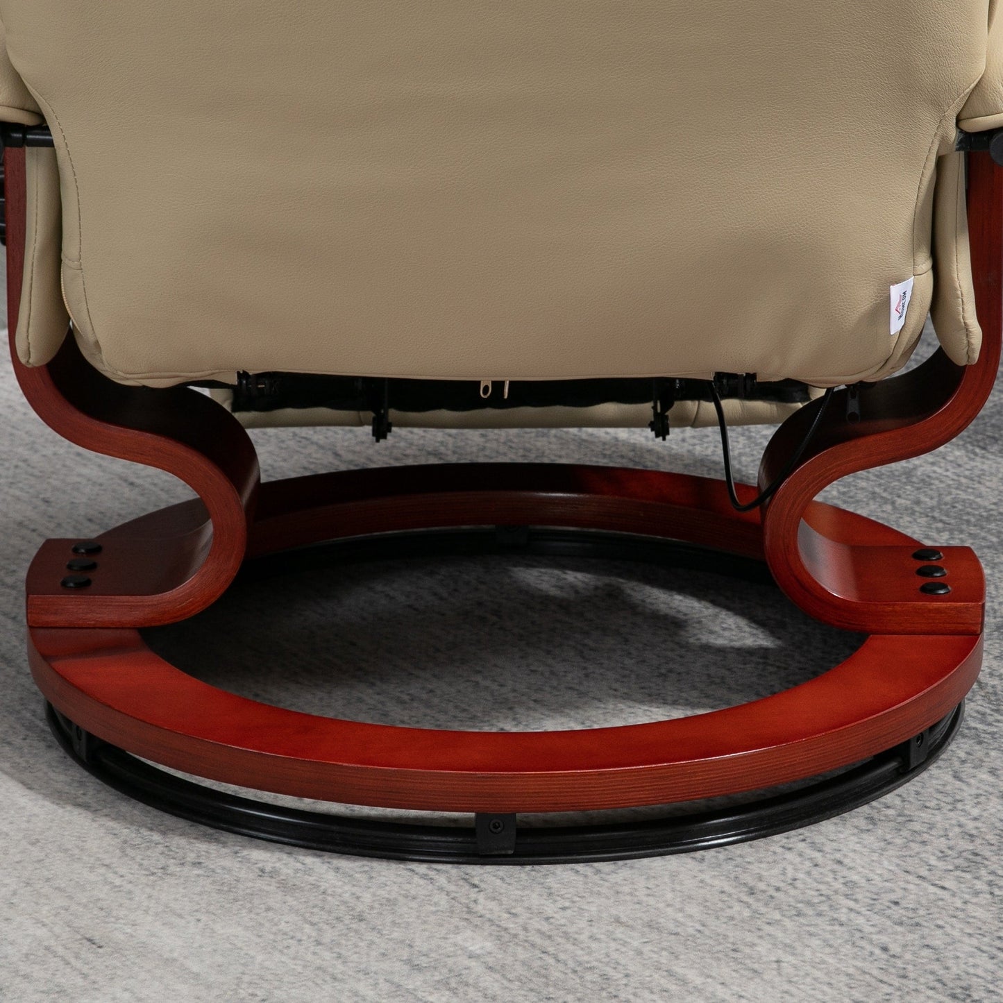 Fauteuil inclinable pivotant à base manuelle réglable en simili cuir avec repose-pieds confortable et relaxant de la marque HomCom