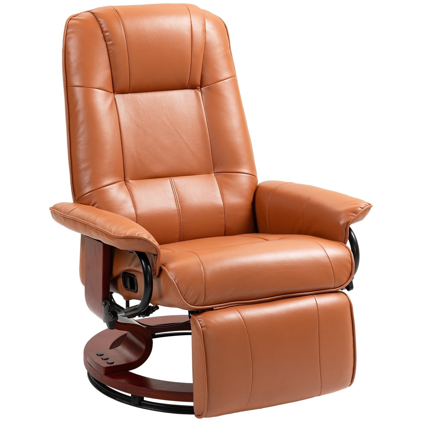 Fauteuil inclinable pivotant à base manuelle réglable en simili cuir avec repose-pieds confortable et relaxant de la marque HomCom