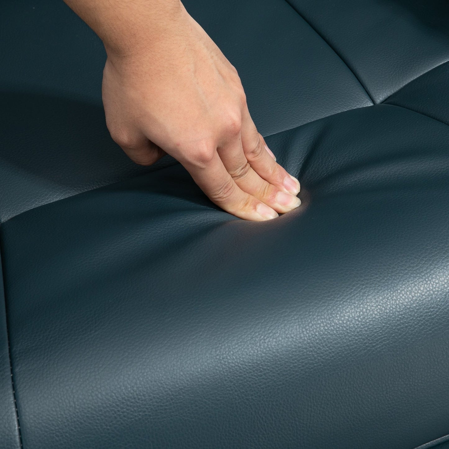 Fauteuil inclinable pivotant à base manuelle réglable en simili cuir avec repose-pieds confortable et relaxant de la marque HomCom