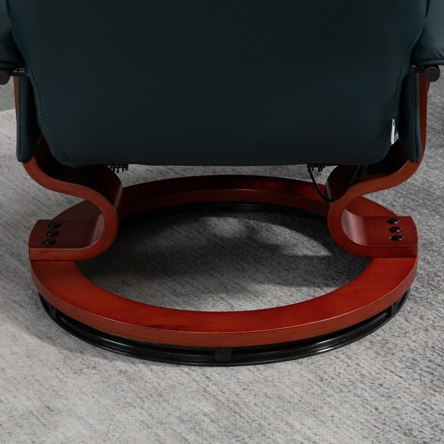 Fauteuil inclinable pivotant à base manuelle réglable en simili cuir avec repose-pieds confortable et relaxant de la marque HomCom