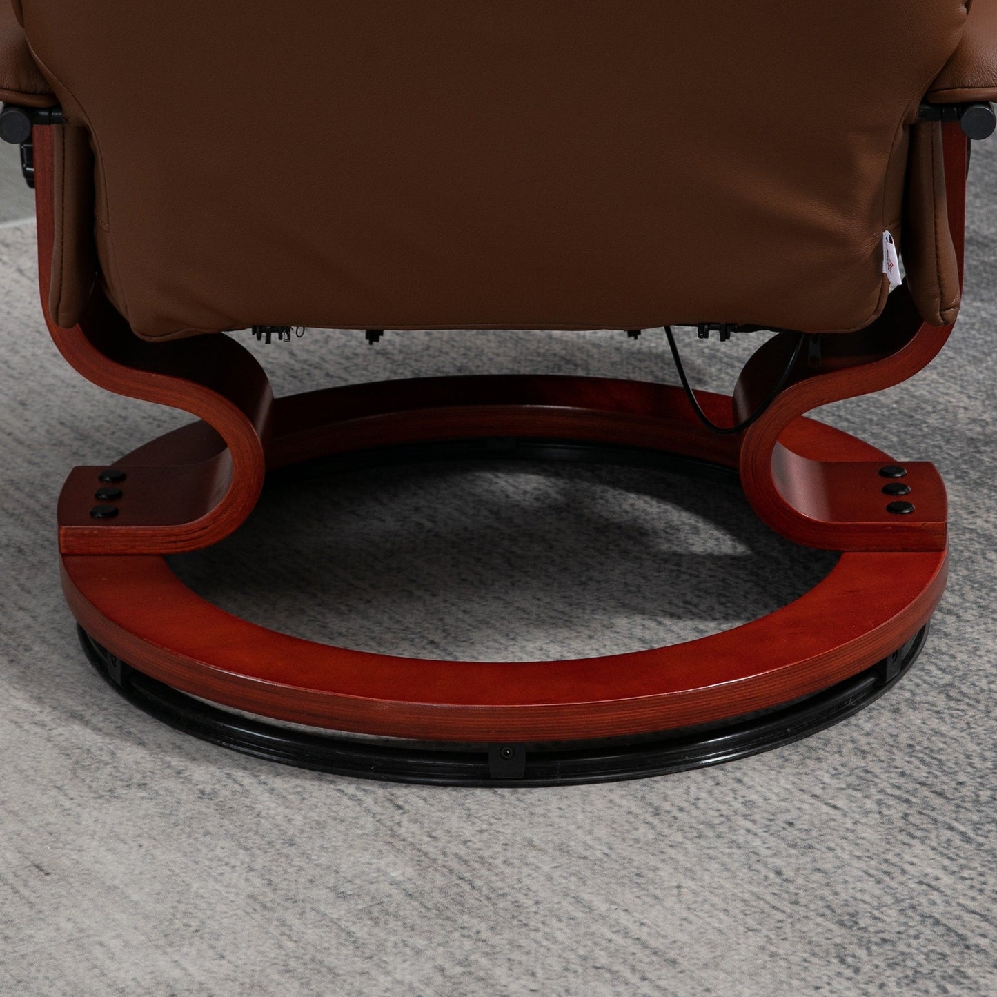 Fauteuil inclinable pivotant à base manuelle réglable en simili cuir avec repose-pieds confortable et relaxant de la marque HomCom