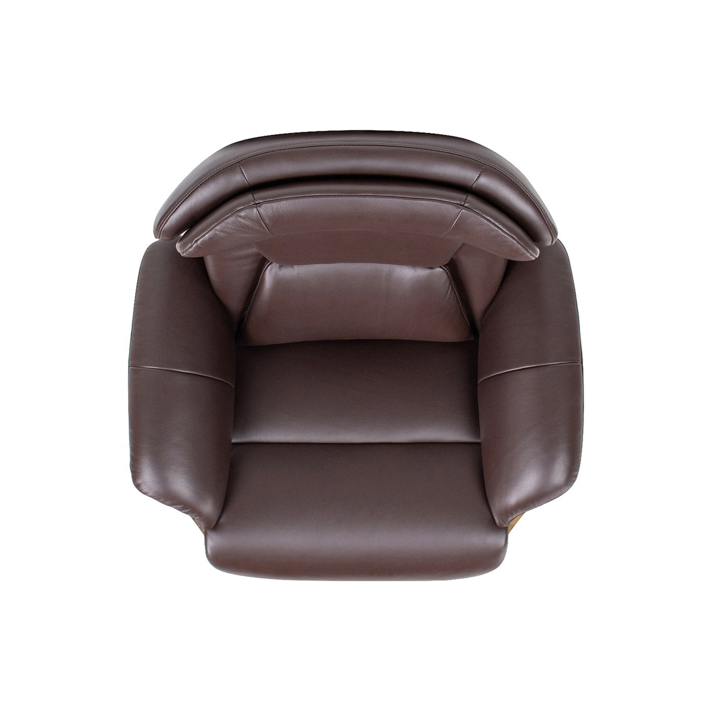Fauteuil inclinable de salon Jovan en cuir véritable avec structure en bois incurvé de 31,5 pouces