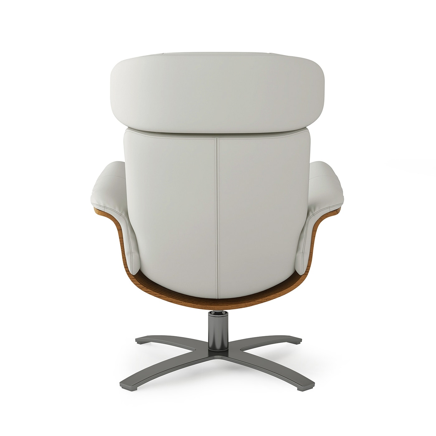 Fauteuil inclinable de salon Jovan en cuir véritable avec structure en bois incurvé de 31,5 pouces