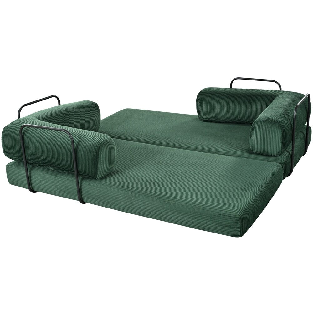 Canapé-lit modulable en forme de L en tissu cordou