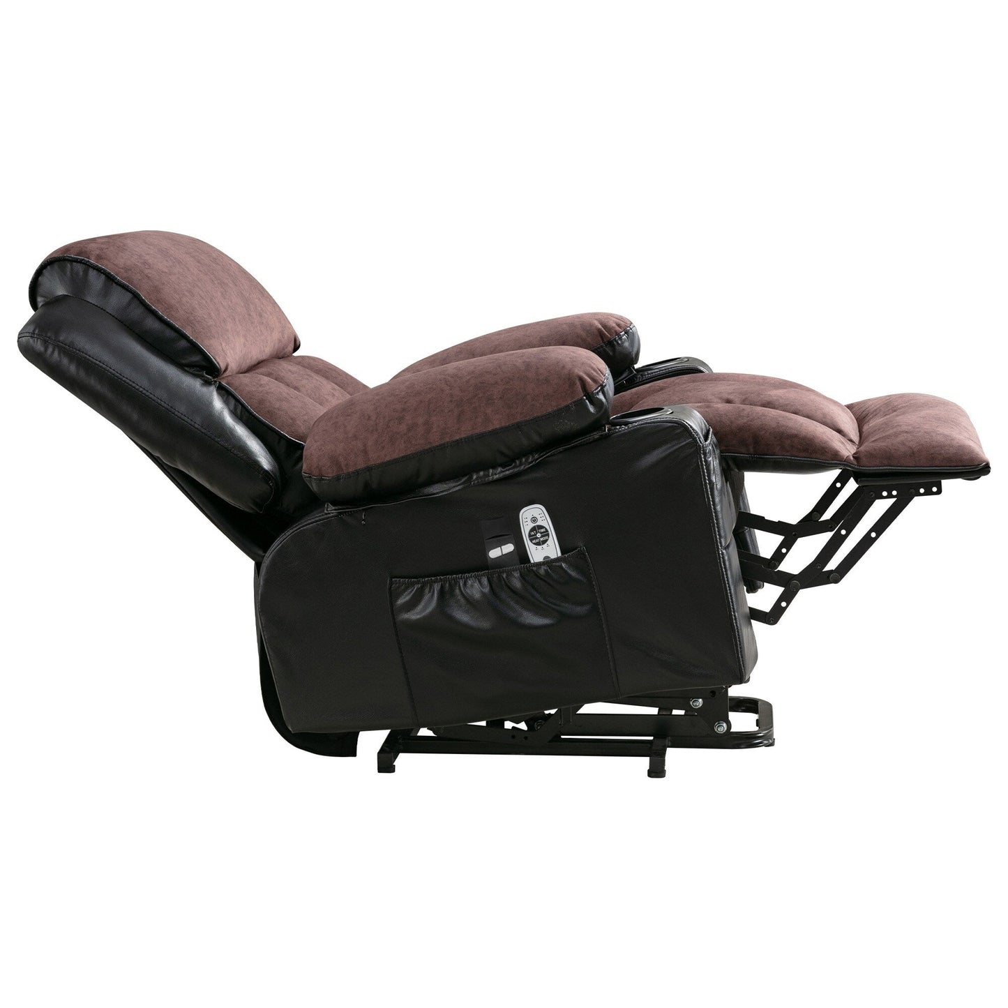 Grand fauteuil inclinable à levage électrique avec fonction chauffante et massage à 8 points - Télécommande, port USB