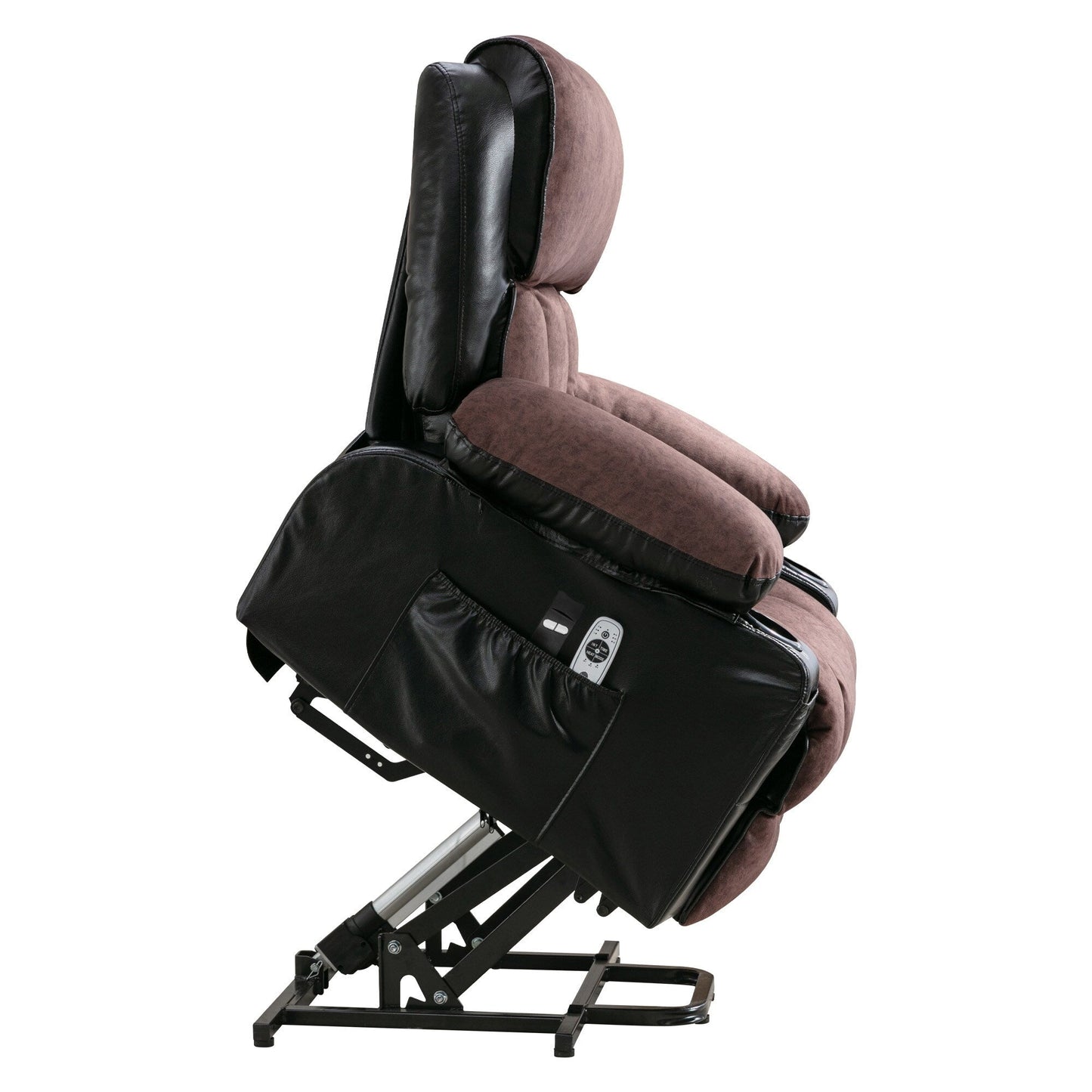 Grand fauteuil inclinable à levage électrique avec fonction chauffante et massage à 8 points - Télécommande, port USB