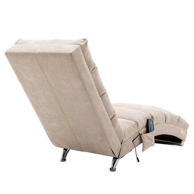 Fauteuil de massage en lin avec télécommande, fauteuil de massage électrique ergonomique, 5 modes.
