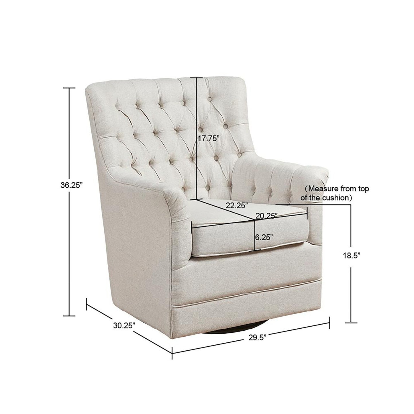 Fauteuil pivotant et basculant Madison Park Rae à 360 degrés