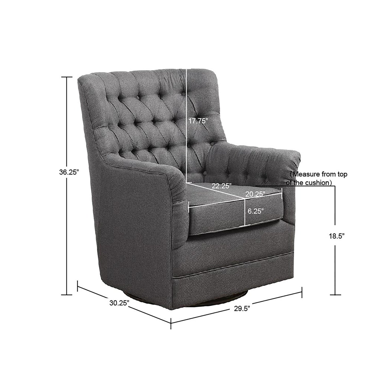Fauteuil pivotant et basculant Madison Park Rae à 360 degrés