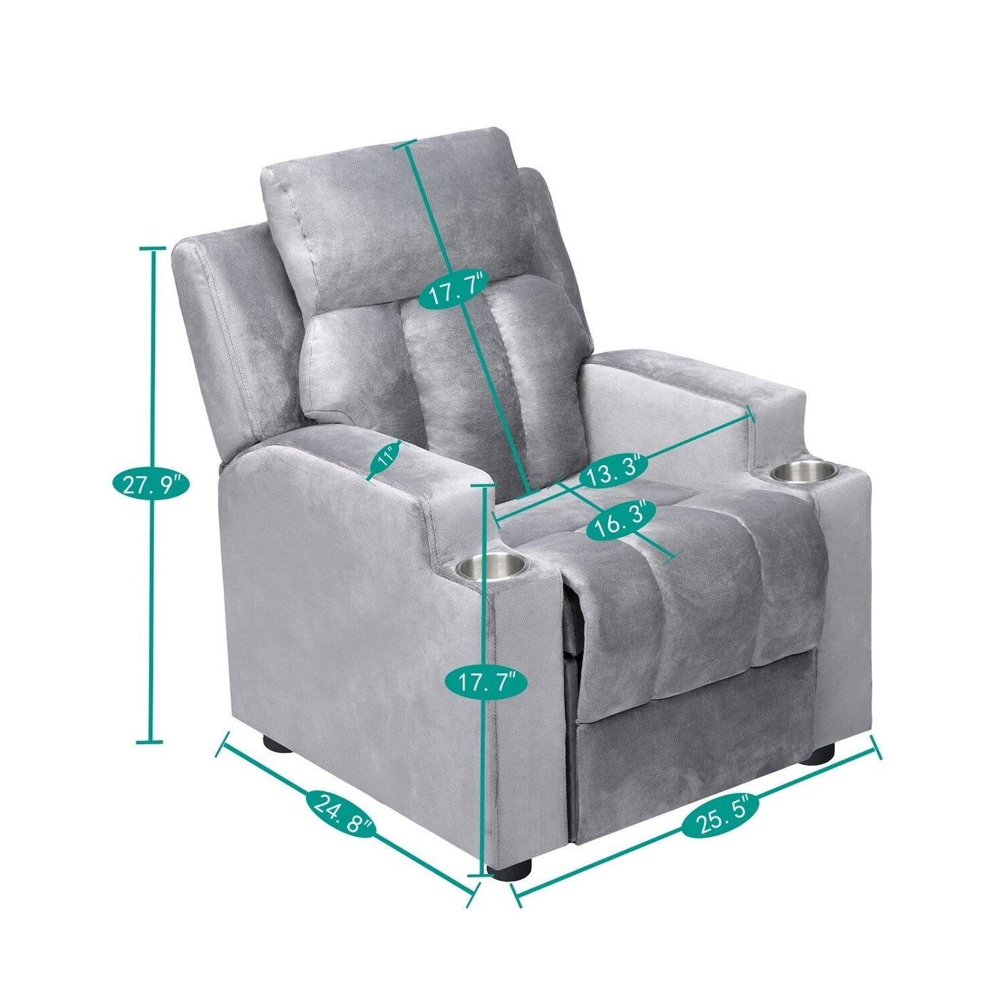 Magic Seats pour super-héros et princesses, siège reclinable super luxueux pour enfants avec repose-pieds, repose-tête et 2 porte-gobelets.