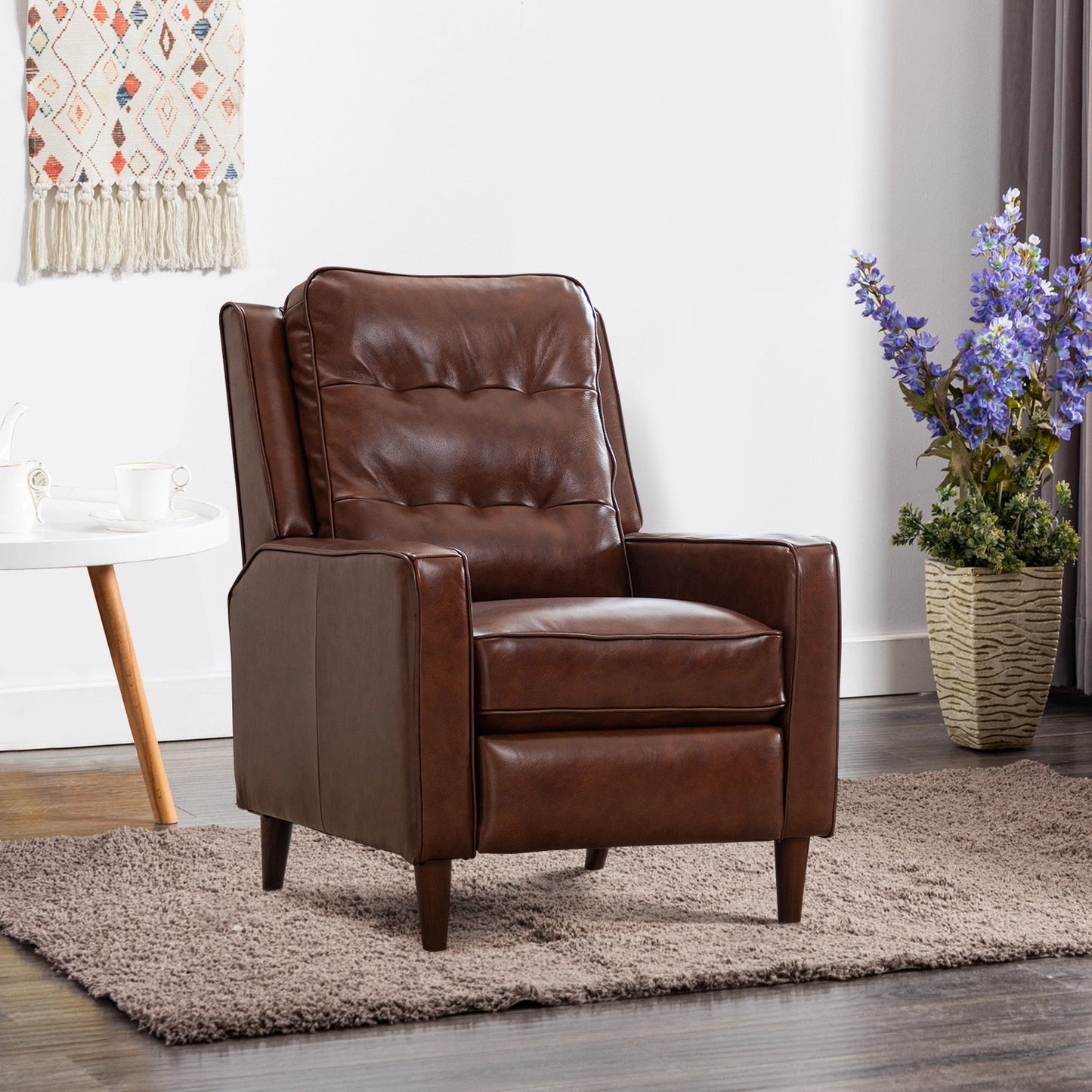 Fauteuil inclinable à bascule, fauteuil en tissu à bascule avec décoration à rivets, fauteuil d'appoint pour salon.