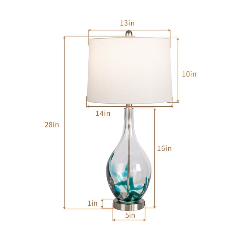 Lampes de chevet en verre avec port USB (lot de 2) - Lampe de bureau moderne