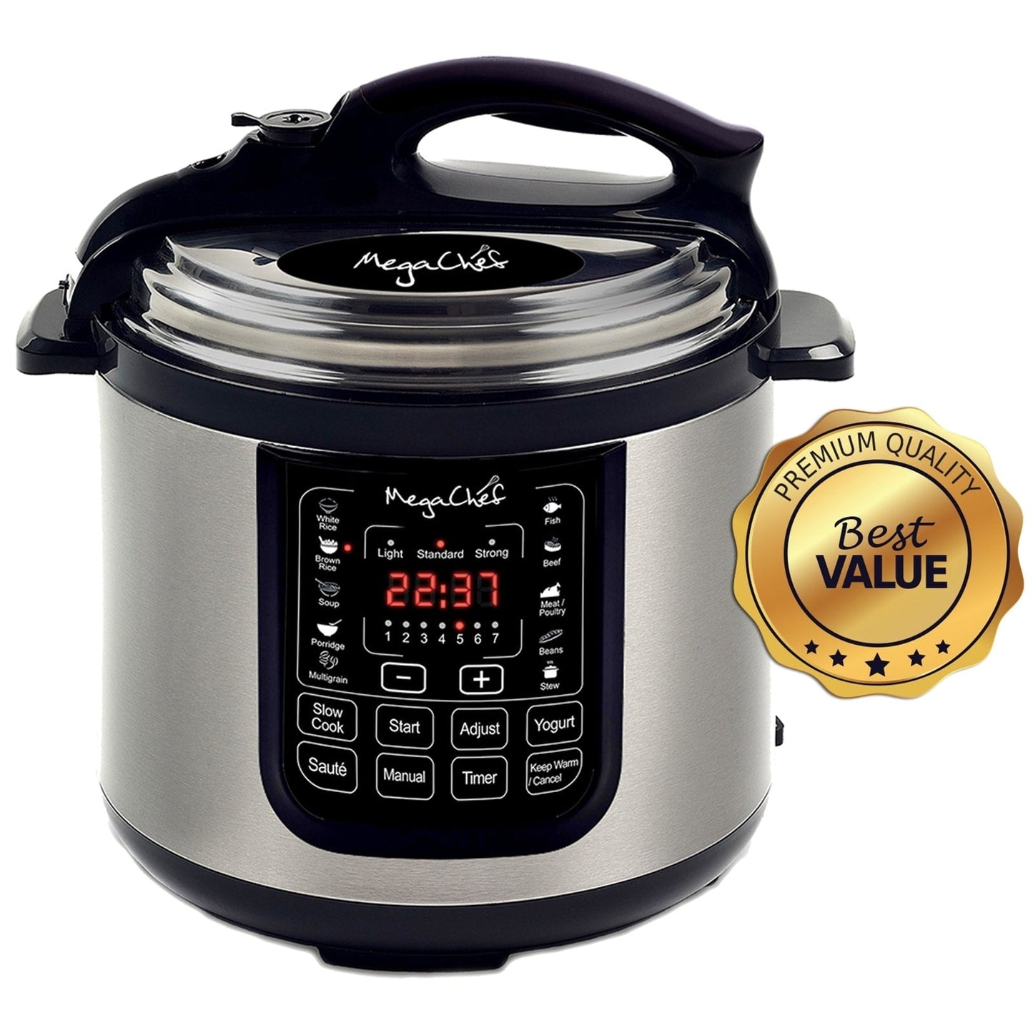 Casserole à pression numérique MegaChef pour comptoir, capacité de 8 quarts