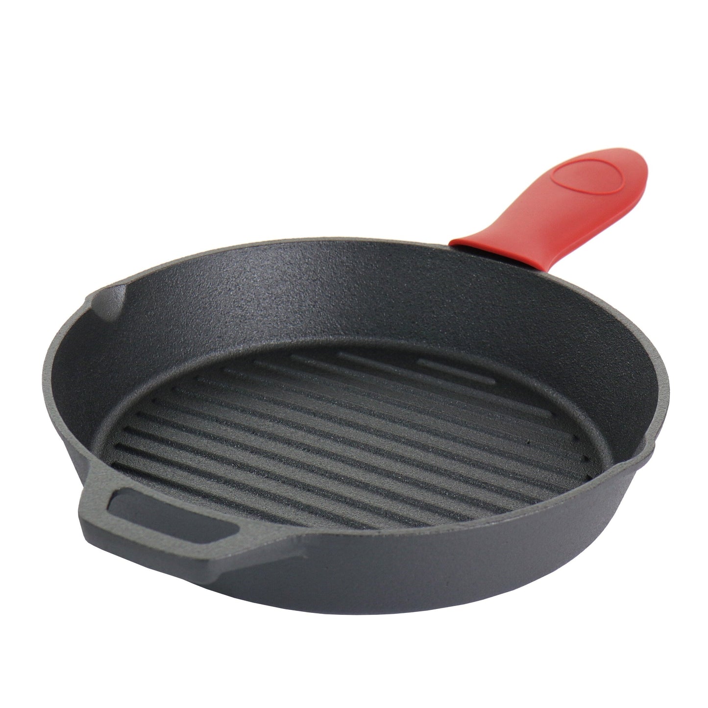 Ensemble de 6 pièces en fonte pré-épices MegaChef avec supports en silicone rouge
