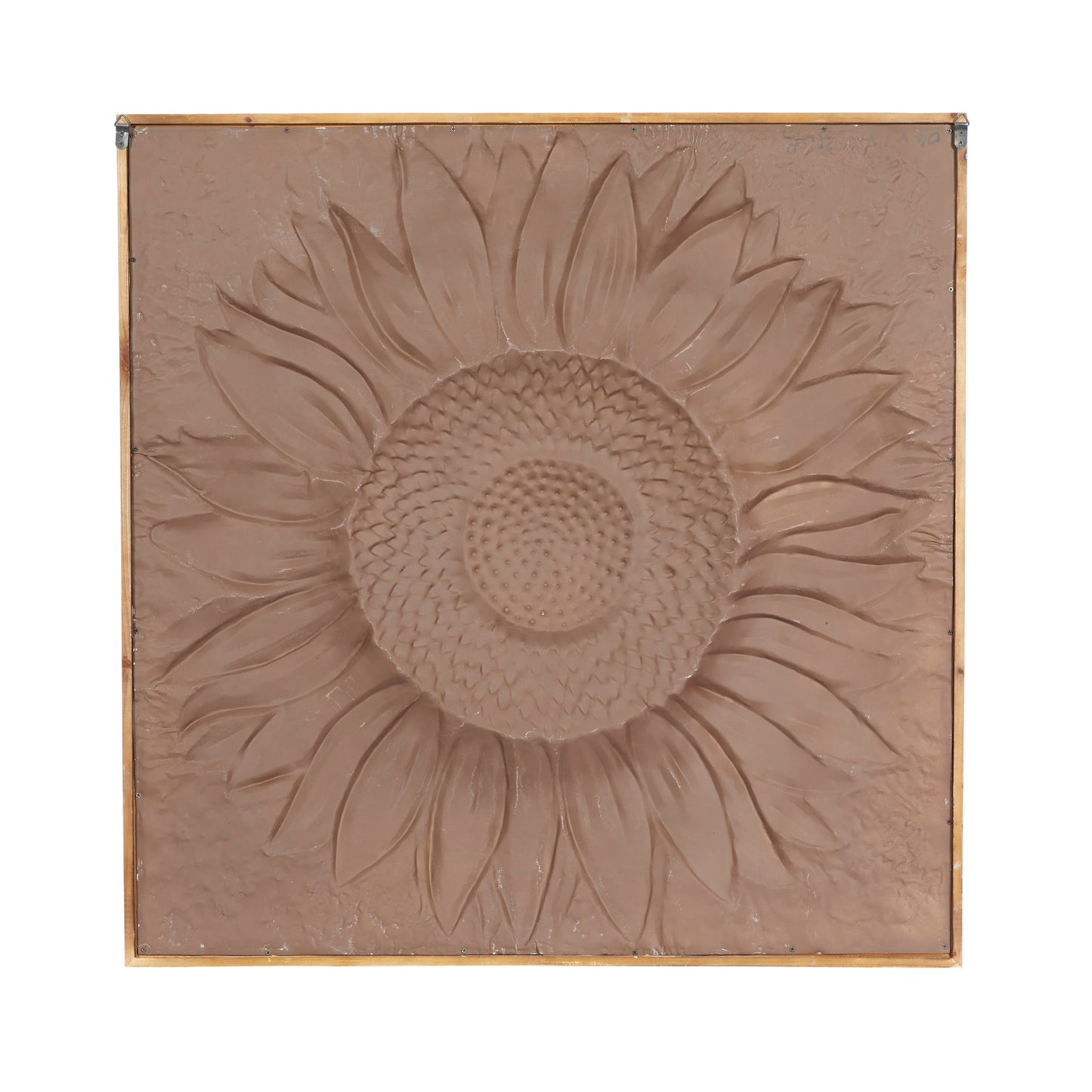Décoration murale florale en métal représentant un tournesol avec détails en relief - Gris - Roche River Decor