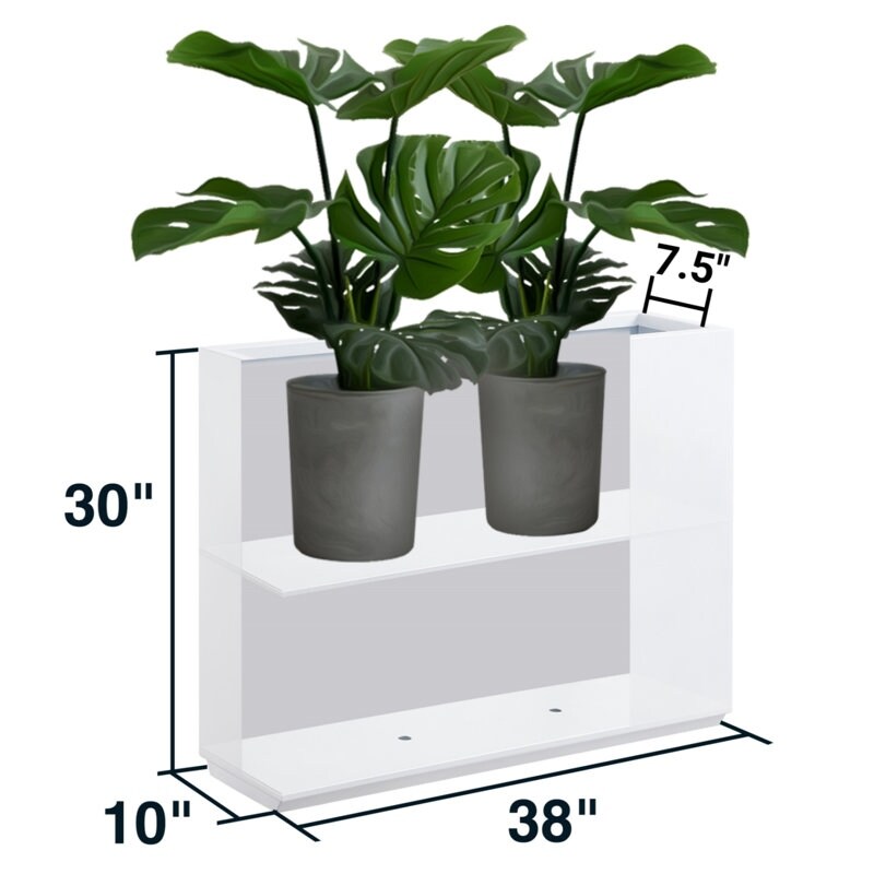 Grand bac à plantes métallique pour extérieur, 96,5 x 76,2 x 76,2 cm (LxlxH) - Bac à plantes avec séparateur métallique - 96,5x76,2x76,2