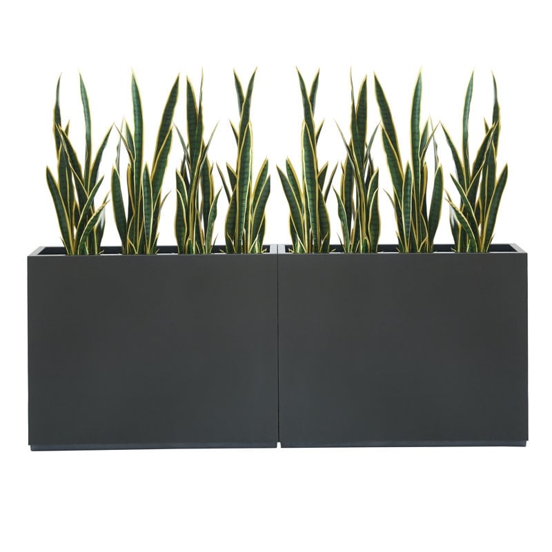 Grand bac à plantes métallique pour extérieur, 96,5 x 76,2 x 76,2 cm (LxlxH) - Bac à plantes avec séparateur métallique - 96,5x76,2x76,2