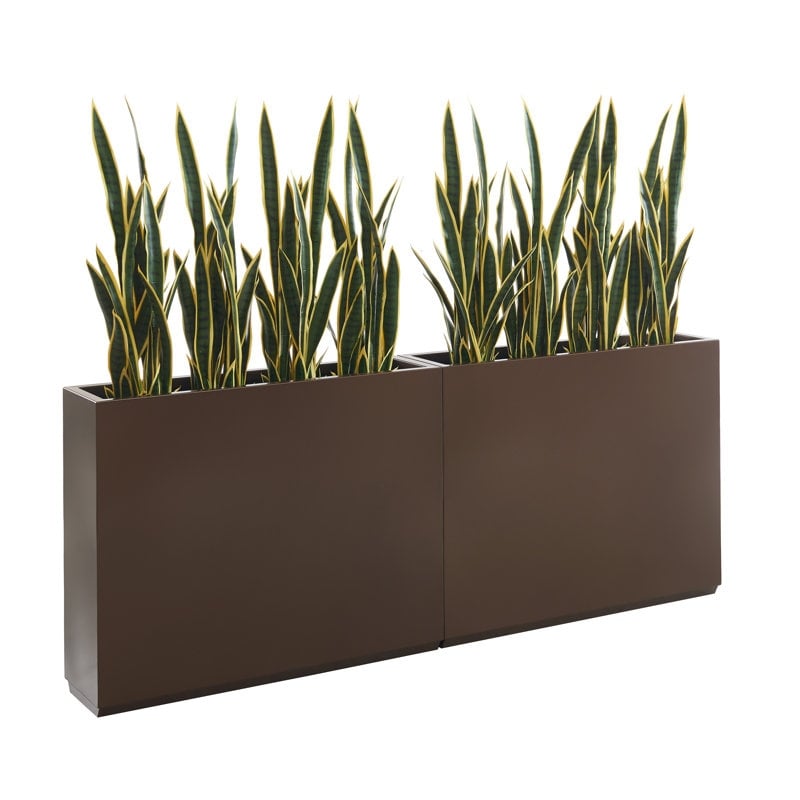 Grand bac à plantes métallique pour extérieur, 96,5 x 76,2 x 76,2 cm (LxlxH) - Bac à plantes avec séparateur métallique - 96,5x76,2x76,2