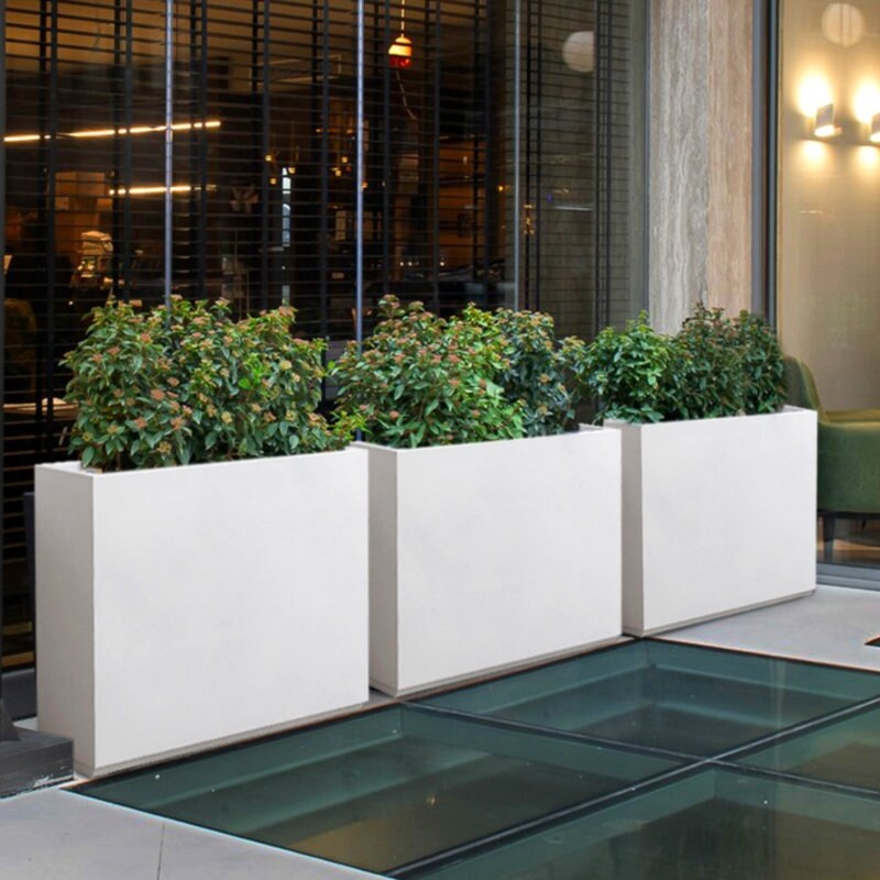 Grand bac à plantes métallique pour extérieur, 96,5 x 76,2 x 76,2 cm (LxlxH) - Bac à plantes avec séparateur métallique - 96,5x76,2x76,2