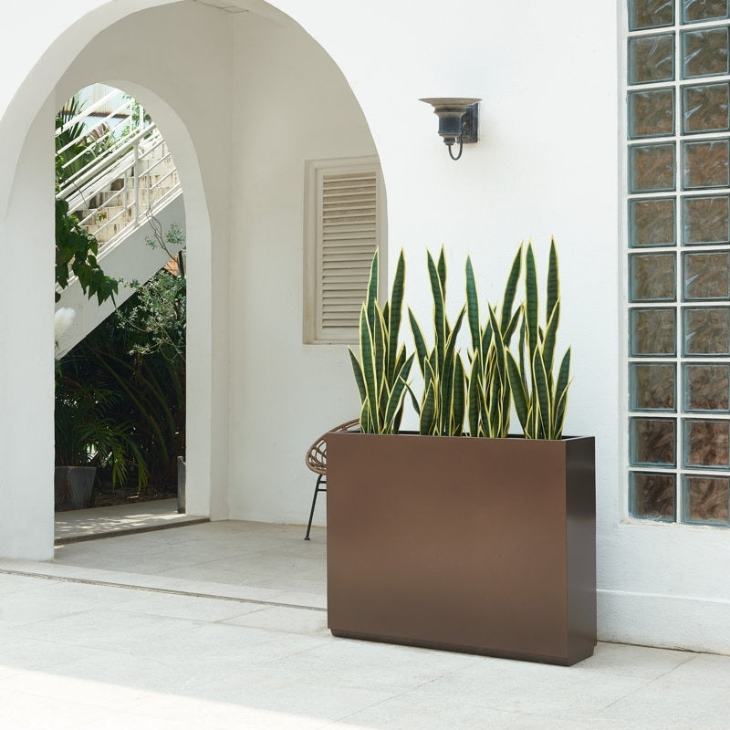 Grand bac à plantes métallique pour extérieur, 96,5 x 76,2 x 76,2 cm (LxlxH) - Bac à plantes avec séparateur métallique - 96,5x76,2x76,2