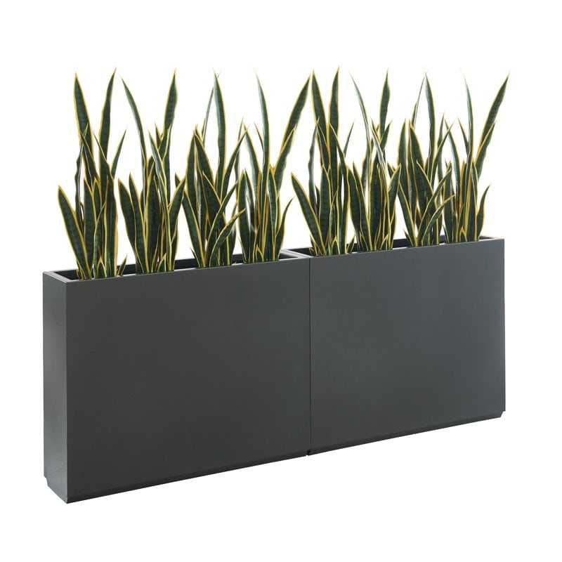 Grand bac à plantes métallique pour extérieur, 96,5 x 76,2 x 76,2 cm (LxlxH) - Bac à plantes avec séparateur métallique - 96,5x76,2x76,2