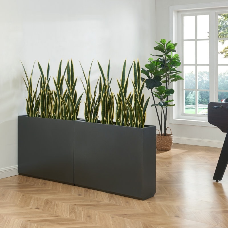 Grand bac à plantes métallique pour extérieur, 96,5 x 76,2 x 76,2 cm (LxlxH) - Bac à plantes avec séparateur métallique - 96,5x76,2x76,2