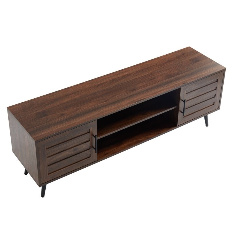 Meuble TV style Mid-Century Modern pour télévisions jusqu'à 70 pouces, meuble multimédia - 52 cm (H) x 150 cm (L) x 39 cm (P)