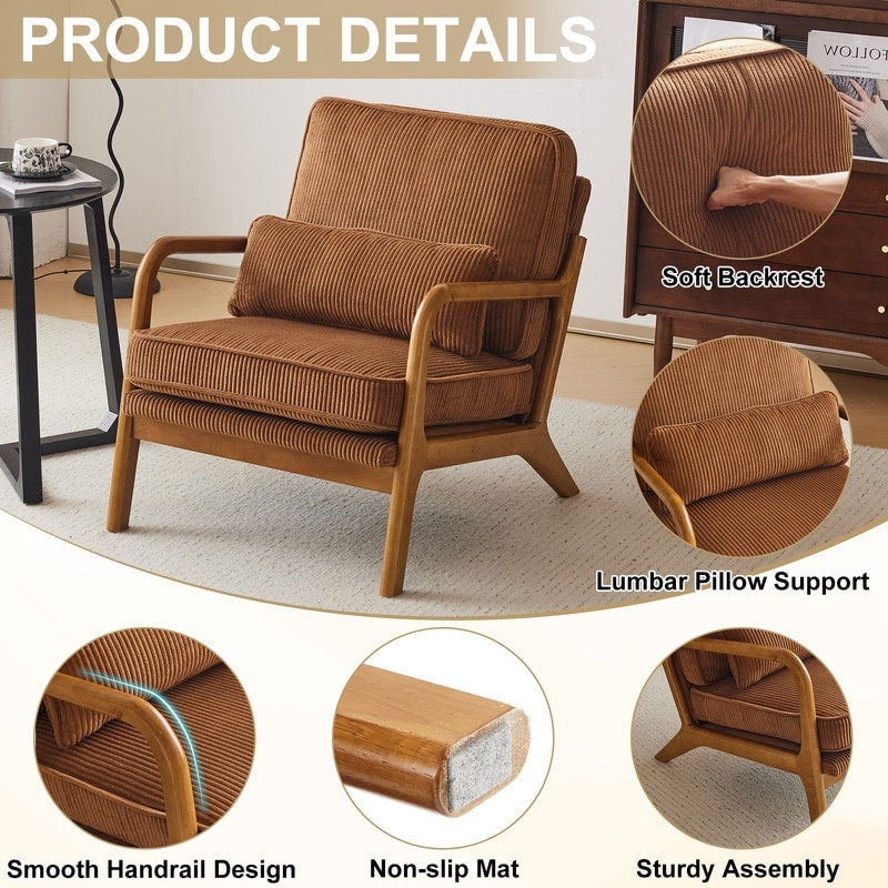 Fauteuil d'appoint capitonné de style moderne du milieu du siècle