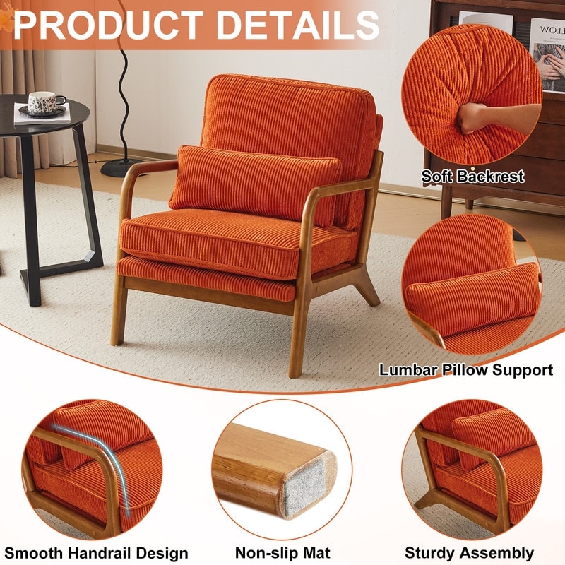 Fauteuil d'appoint capitonné de style moderne du milieu du siècle