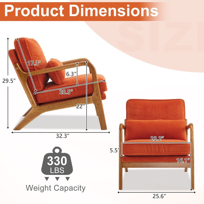 Fauteuil d'appoint capitonné de style moderne du milieu du siècle