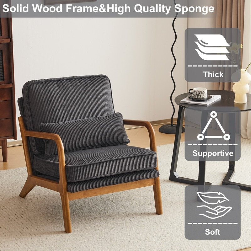 Fauteuil d'appoint capitonné de style moderne du milieu du siècle