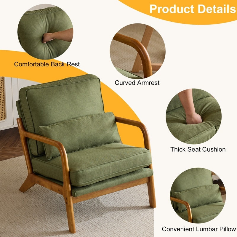 Fauteuil d'appoint capitonné de style moderne du milieu du siècle