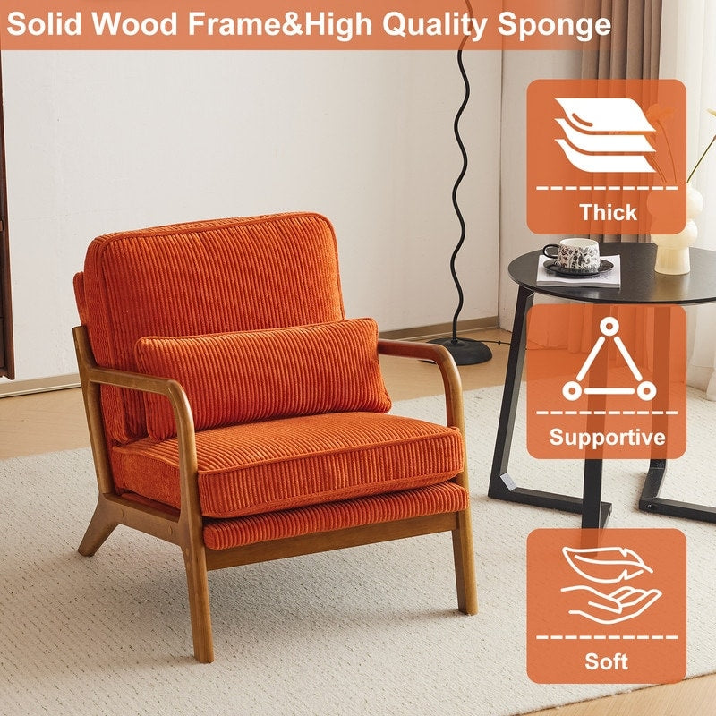 Fauteuil d'appoint capitonné de style moderne du milieu du siècle