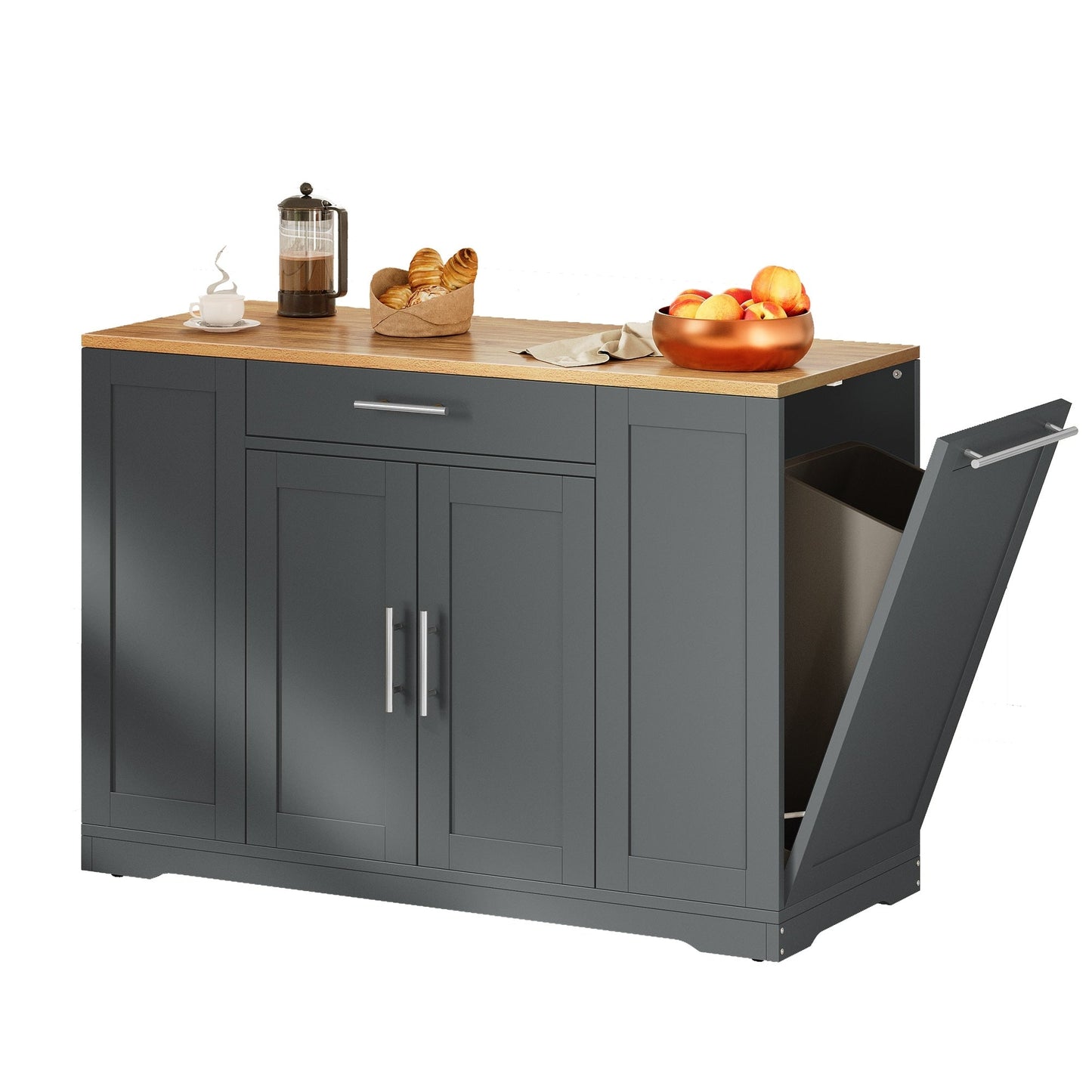 Moasis Meuble de rangement roulant pour îlot de cuisine de 53 pouces, chariot de cuisine mobile portable