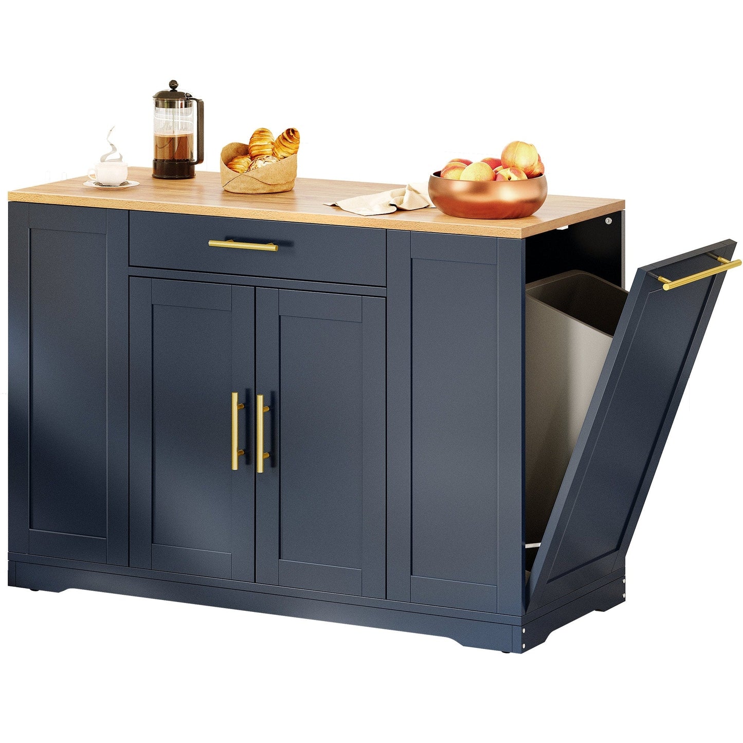 Moasis Meuble de rangement roulant pour îlot de cuisine de 53 pouces, chariot de cuisine mobile portable