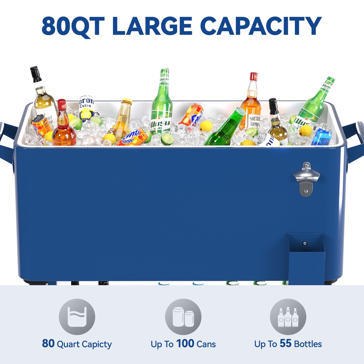 Glacière à roulettes Moasis de 80 quarts