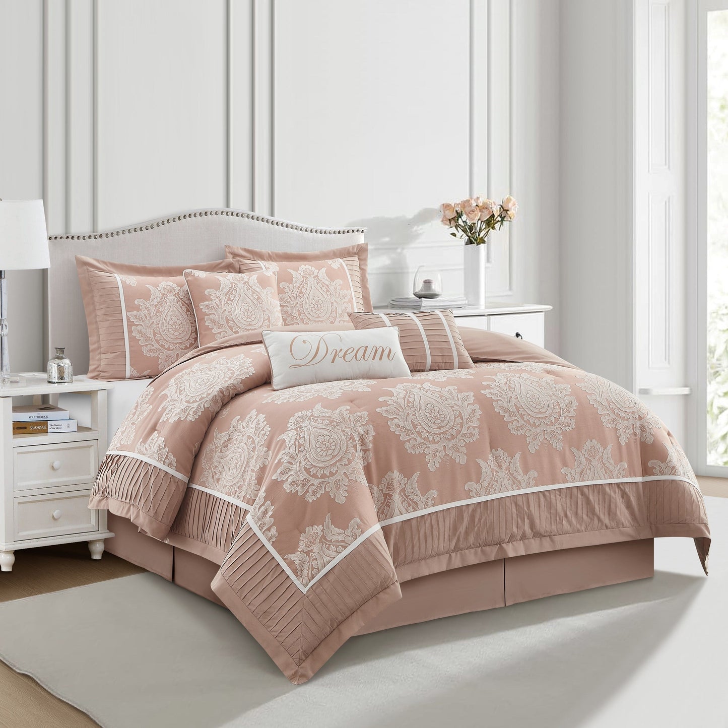 Ensemble de Couette Traditionnel Damassé 7 Pièces Nanshing Tiana