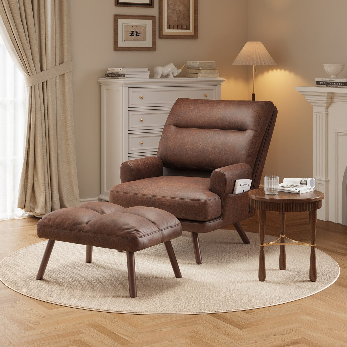 Fauteuil inclinable OVIOS réglable avec repose-pieds