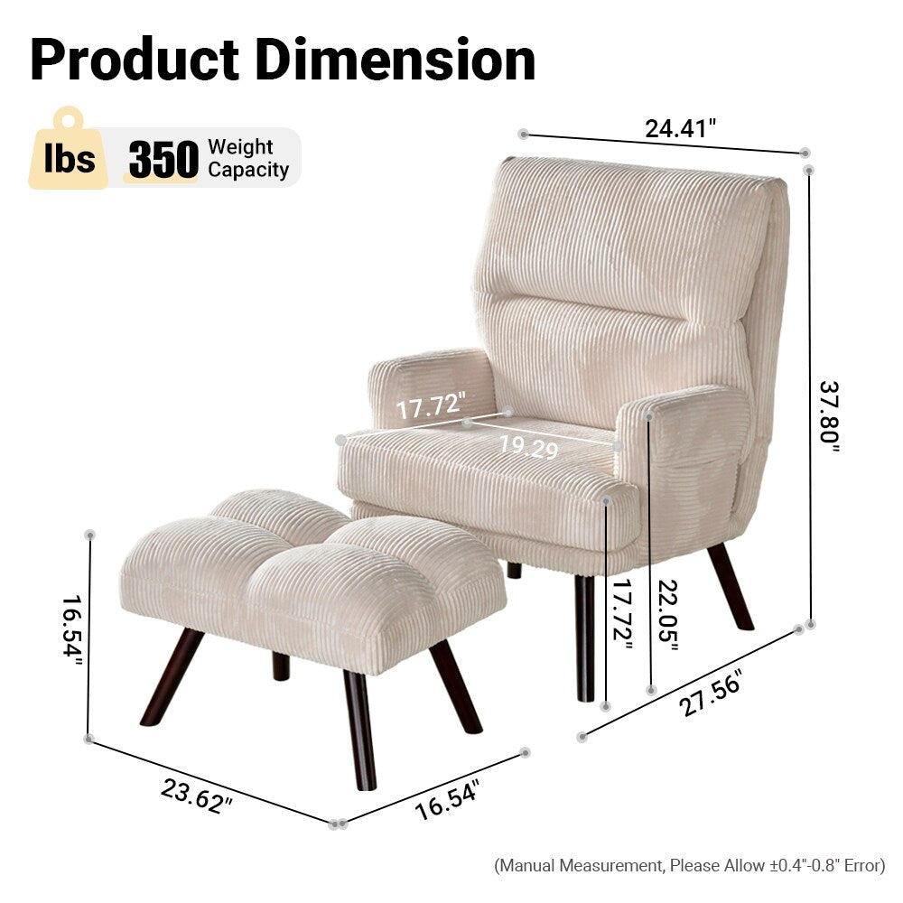 Fauteuil inclinable OVIOS réglable avec repose-pieds