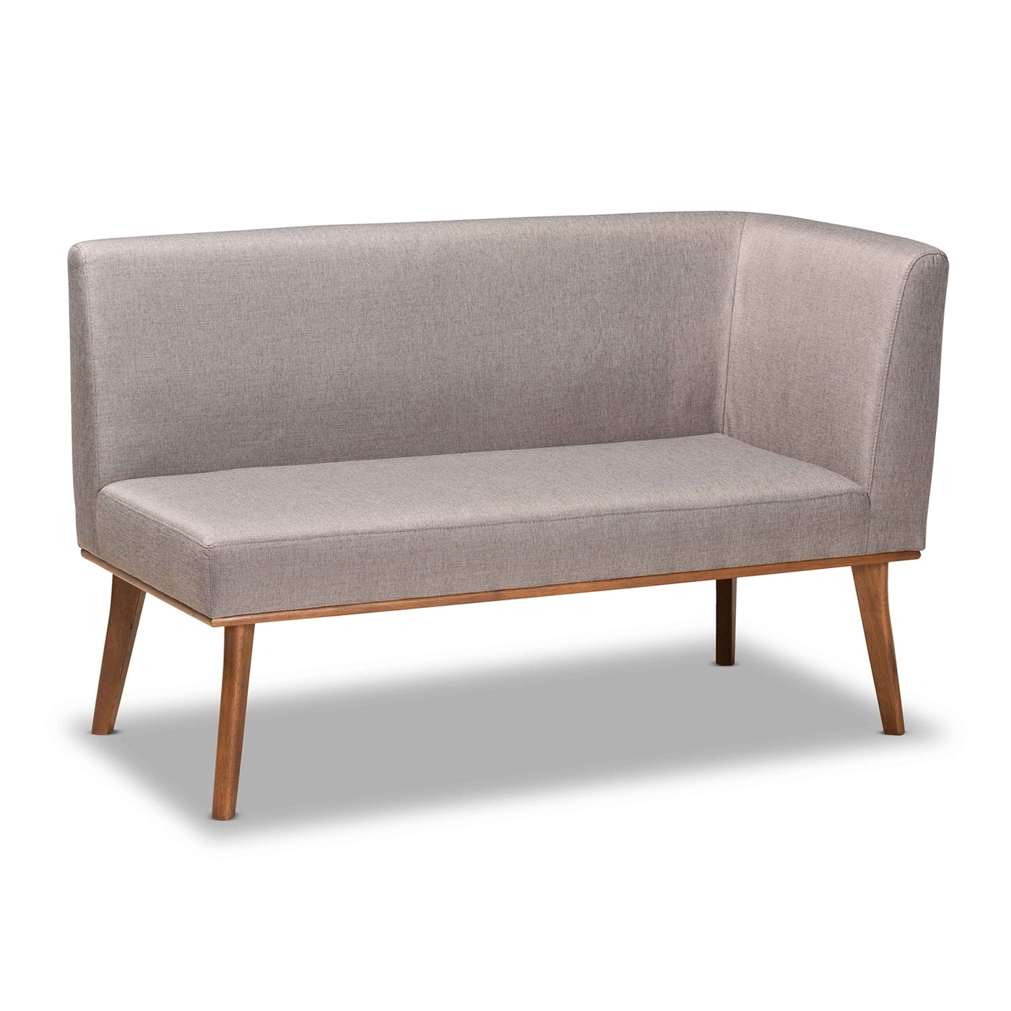 Ensemble de banquette de salle à manger 2 pièces Odessa en tissu gris et bois de noyer