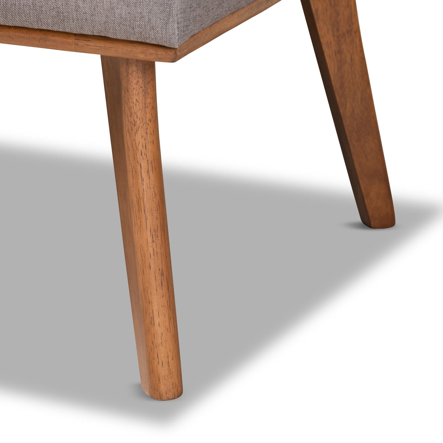 Ensemble de banquette de salle à manger 2 pièces Odessa en tissu gris et bois de noyer