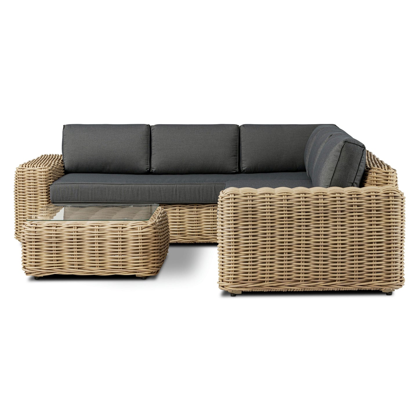 Ensemble d'assises d'angle d'extérieur/de terrasse Poly & Bark Puglia avec table basse