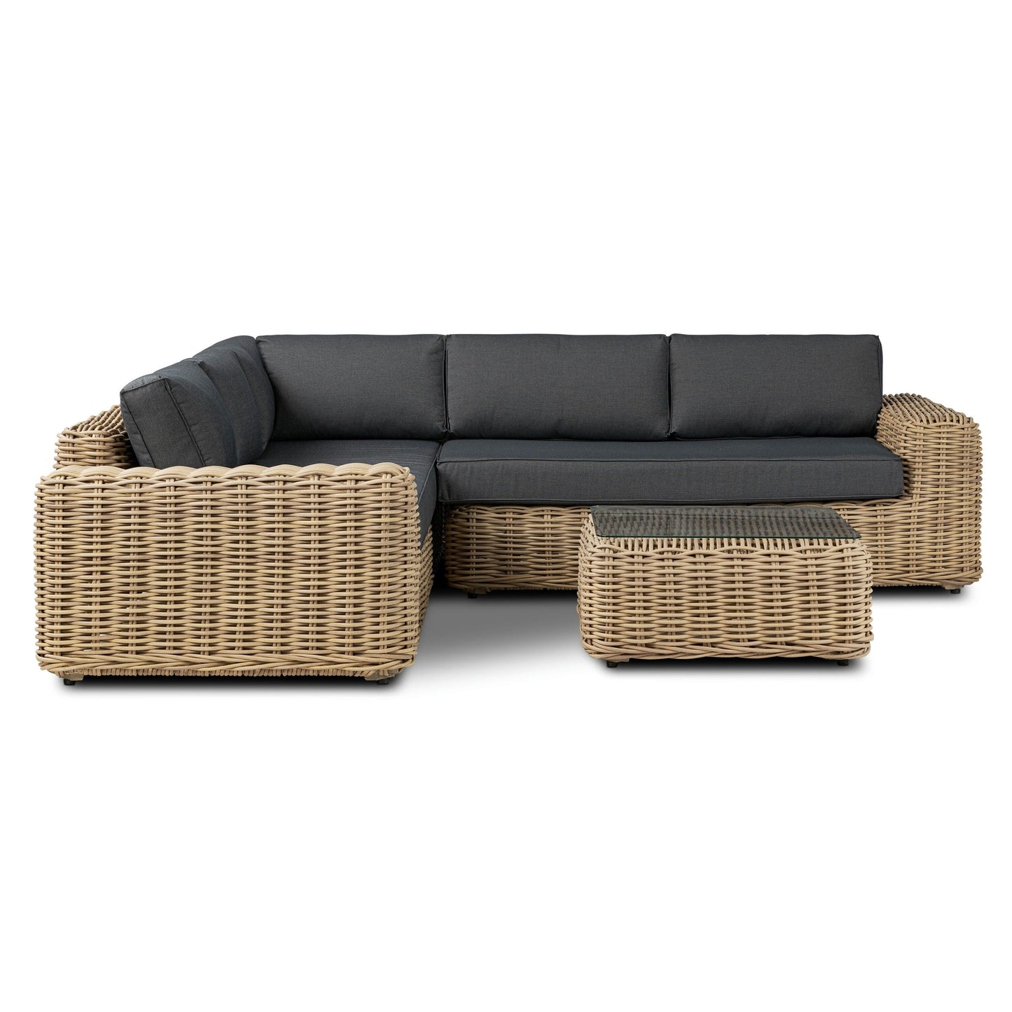 Ensemble d'assises d'angle d'extérieur/de terrasse Poly & Bark Puglia avec table basse